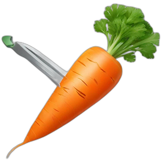 robot cutting a carrot in half emoji