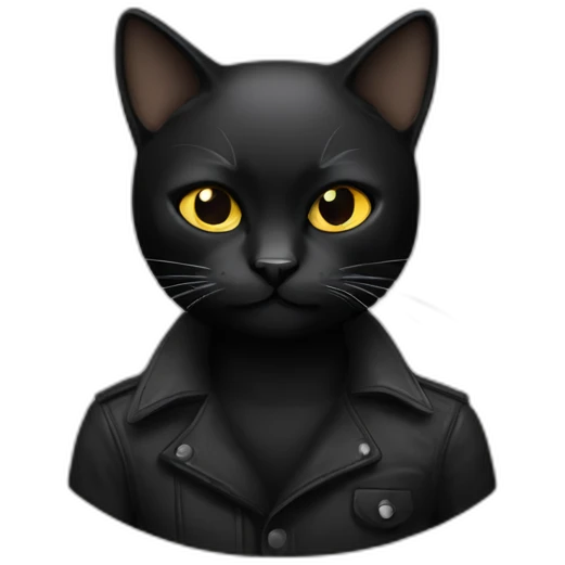 Black cat anarchist emoji