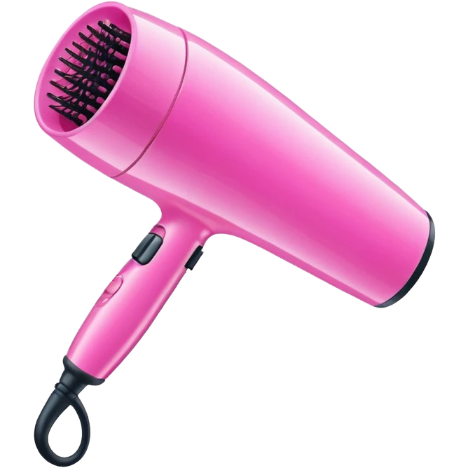 pink hair brush dryer emoji