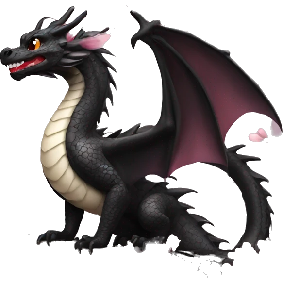 Black Sweet Dragon with Cherry Blossoms emoji