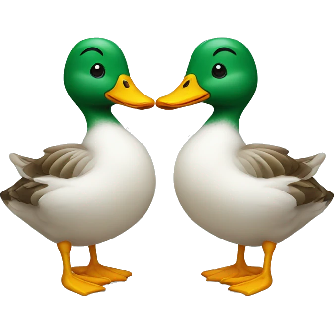Two ducks forming a heart emoji