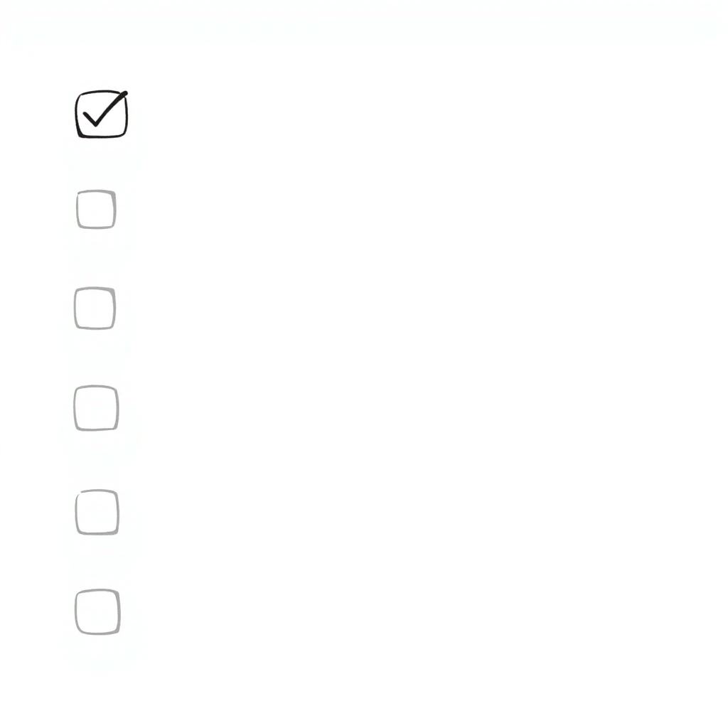 hand-drawn doodle of a checklist, beige theme, quick task vibe emoji