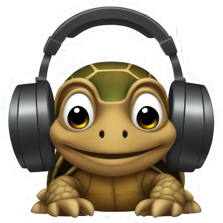 brown turtle with headphones emoji