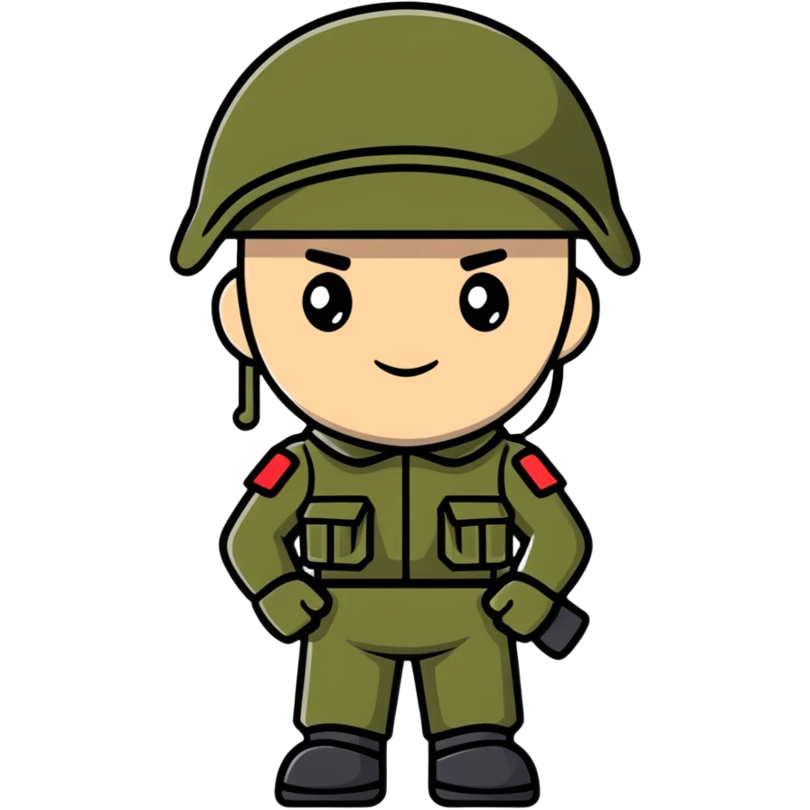 cool soldier character emoji