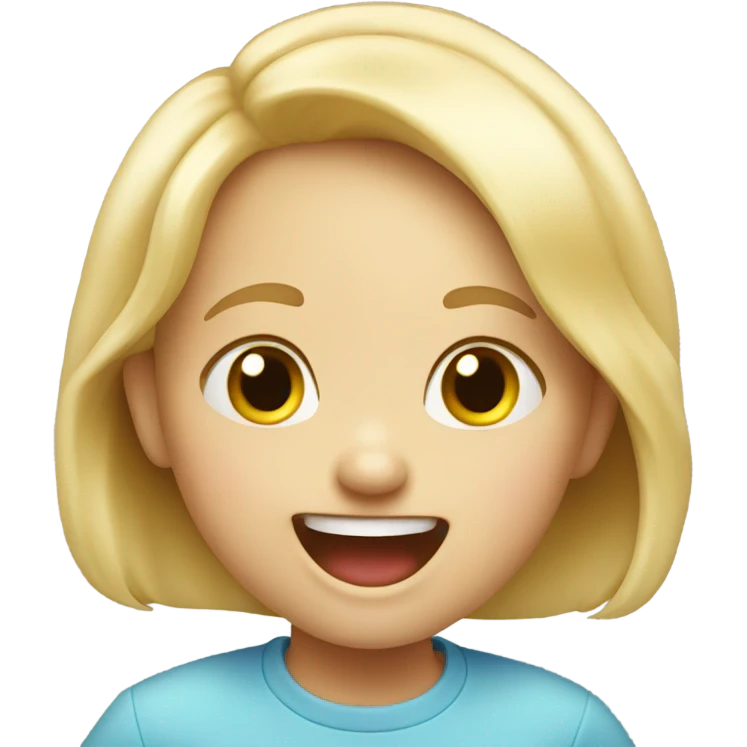 Blond child being silly  emoji