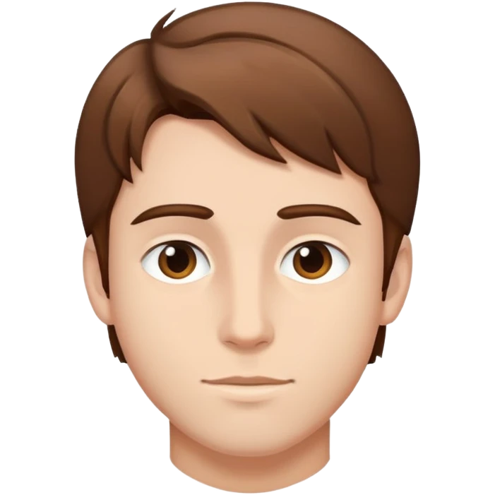 Men young no mustache hair brown emoji