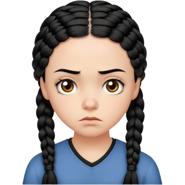 Wednesday with the two braids black emoji