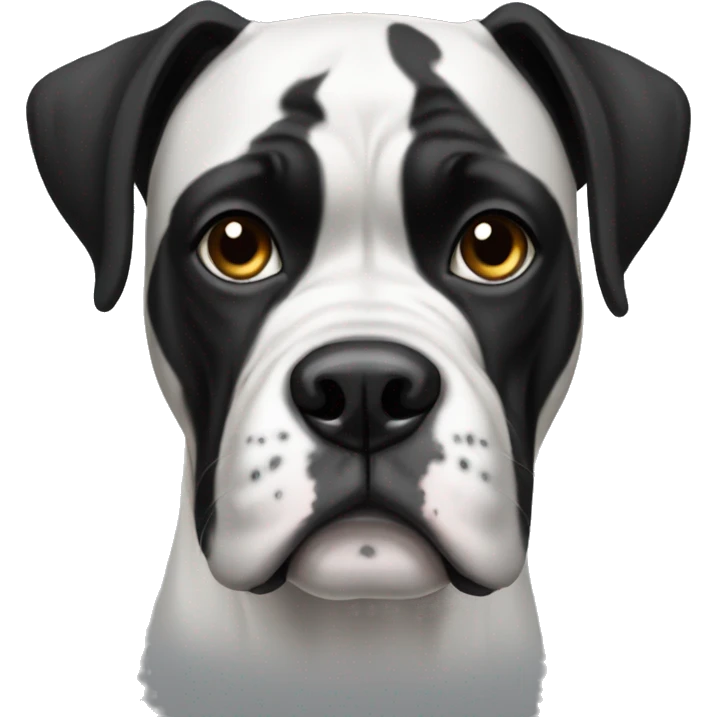 Black and white boxer dog emoji
