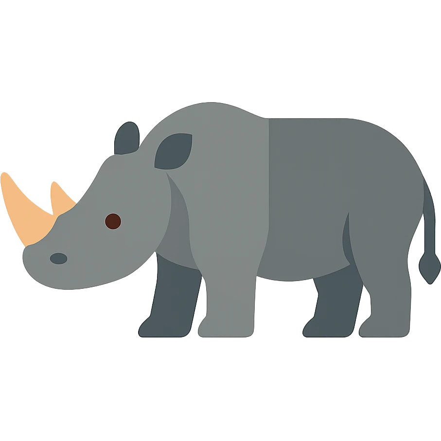 Flat design style rhinoceros emoji