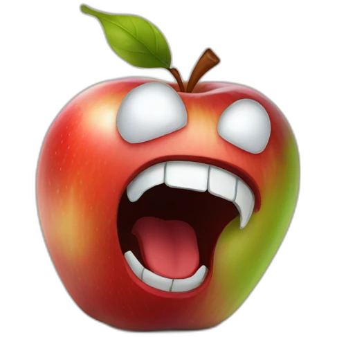 screaming apple emoji