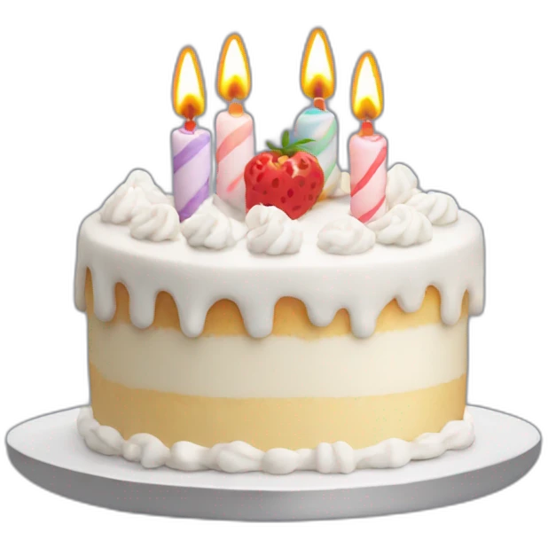 white Birthday cake emoji