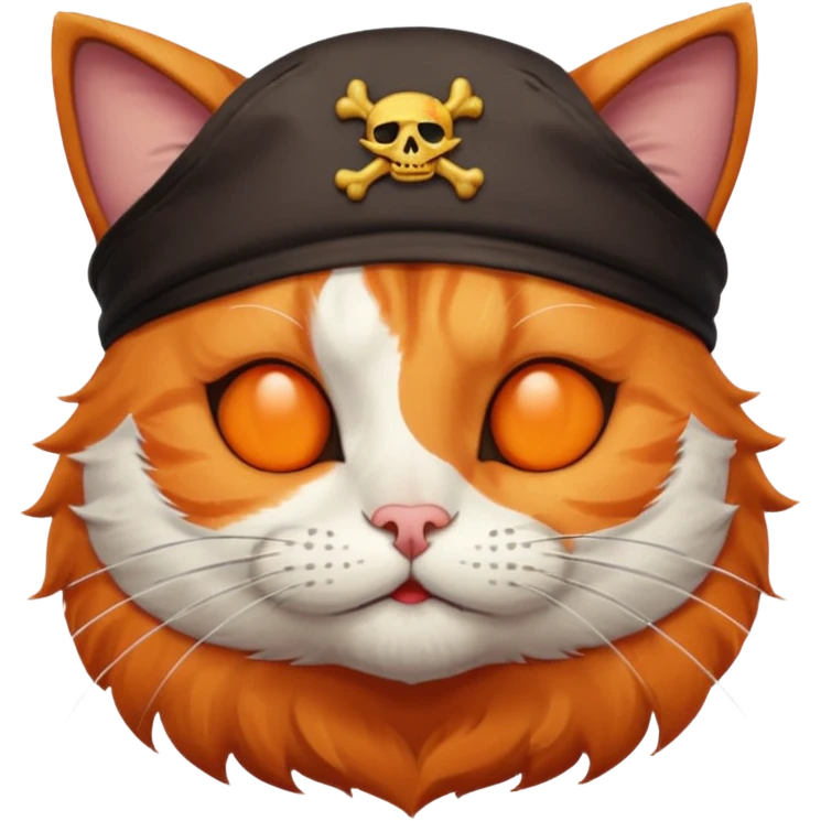 pirate cat with closed eye emoji