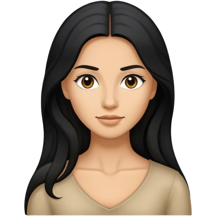 caucasian Beautiful Buxom black long hair back booty sfw emoji