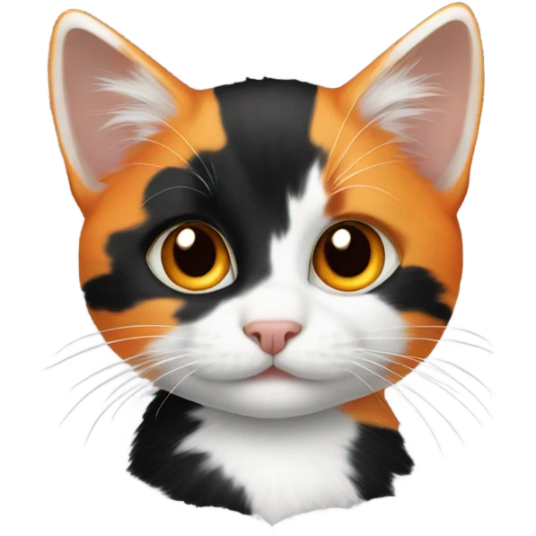 Kitten with orange black and white patches emoji