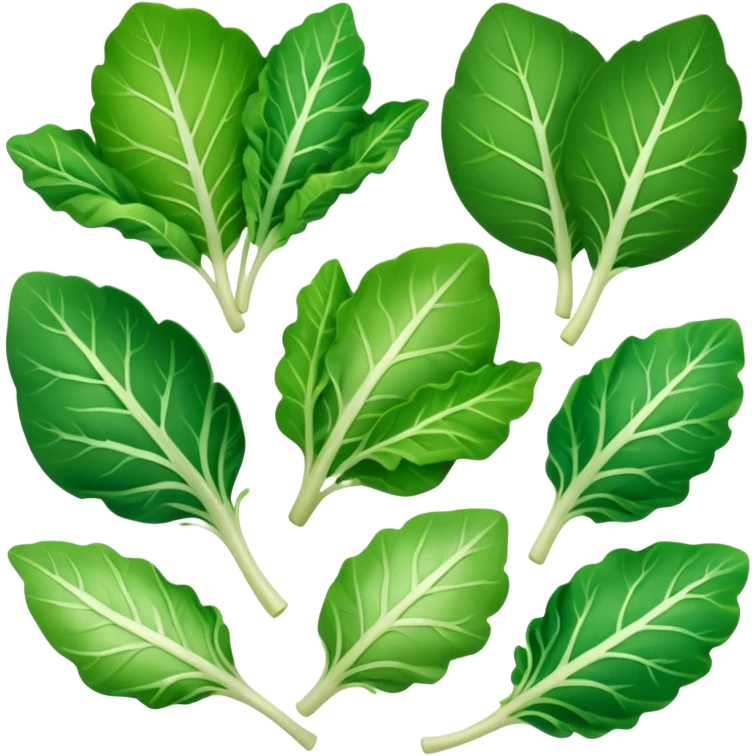 different salad leaves without bowl emoji