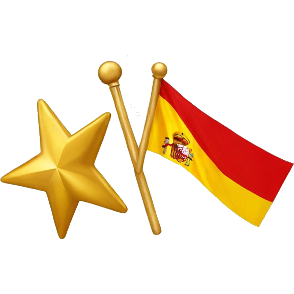 Gold Star and the Spanish flag emoji