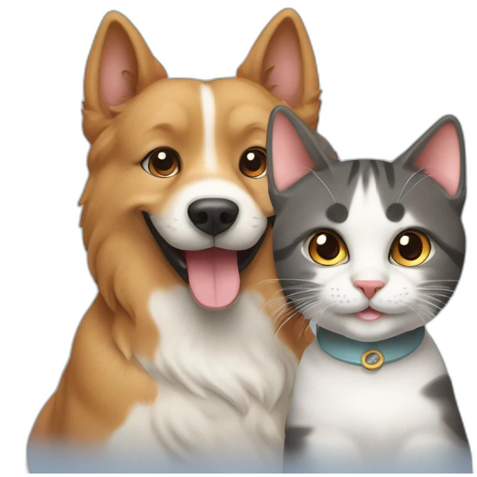 HAPPY DOG AND SMİLE CAT emoji