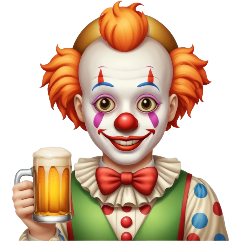 clown holding a beer emoji