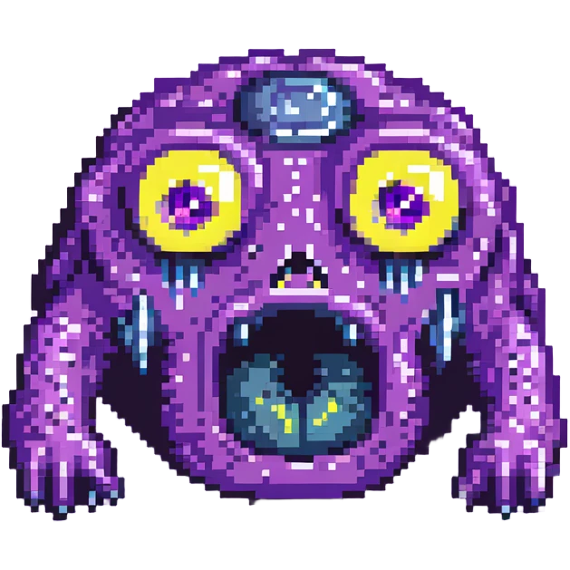 purple slime monster with multiple eyes emoji