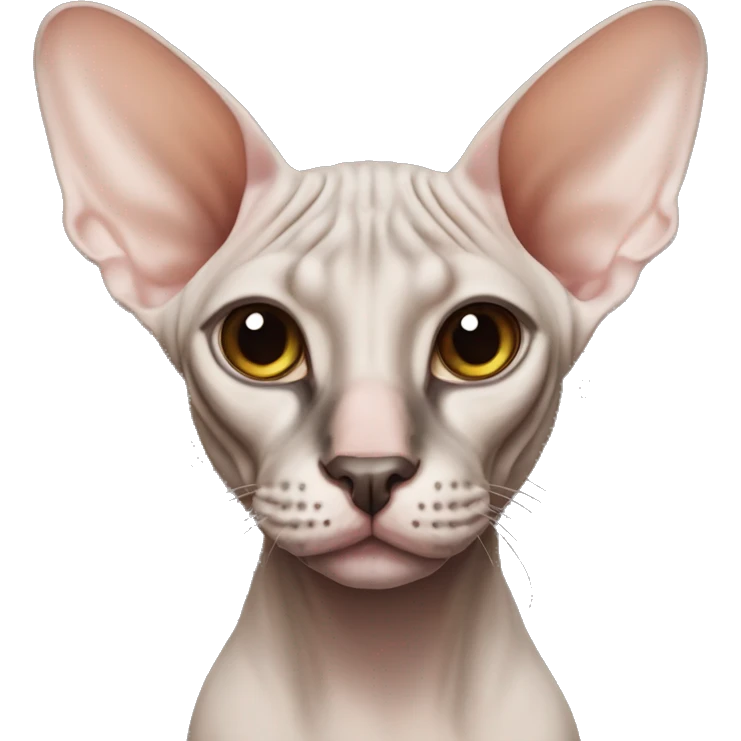 Sphynx cat with dark nose emoji
