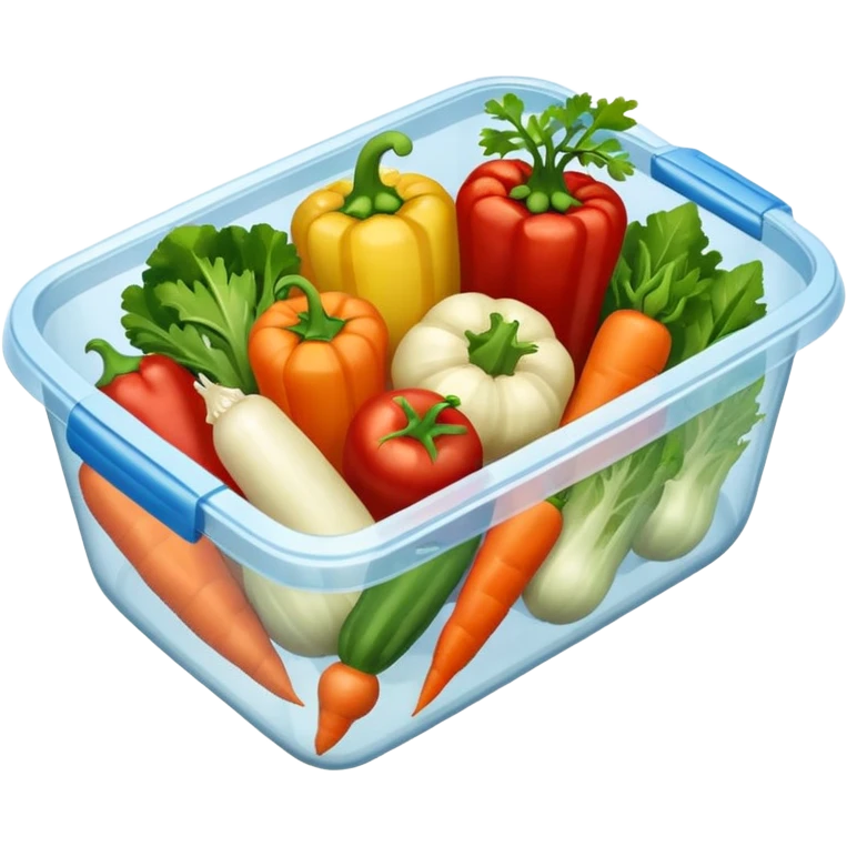 vegetables in plastic container emoji