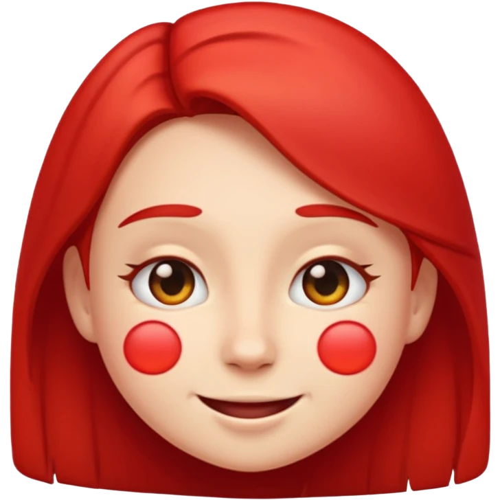 girl emoji with face flushed red from sun, no text emoji