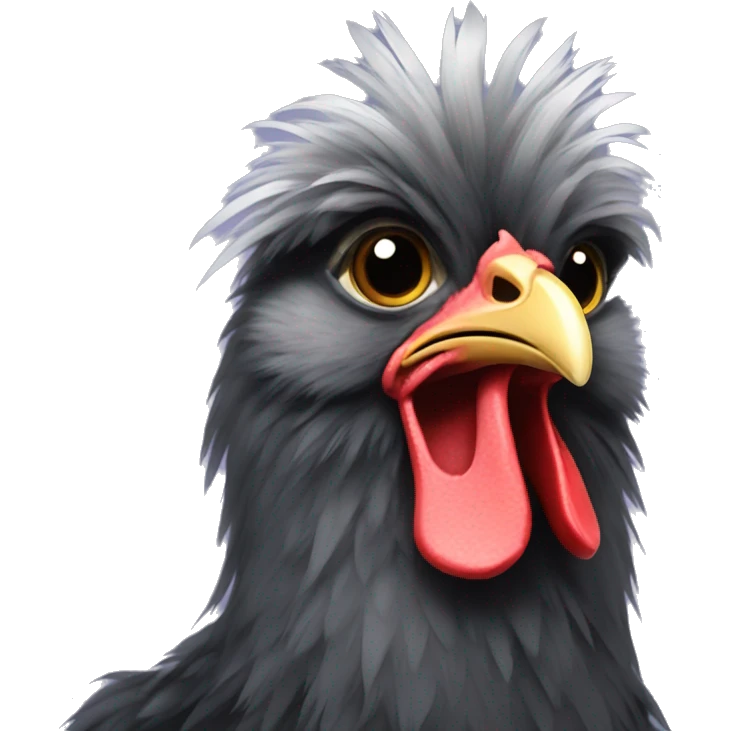 dark grey silkie chicken emoji