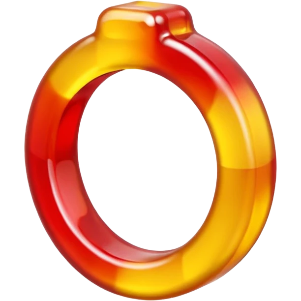 emoji de gomitas en forma de aro color rojo y amarillo emoji