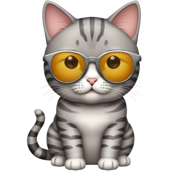 Cat with sunglasses short haired emoji