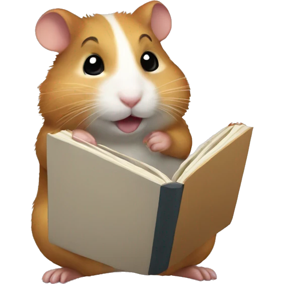 hamster holding a book emoji