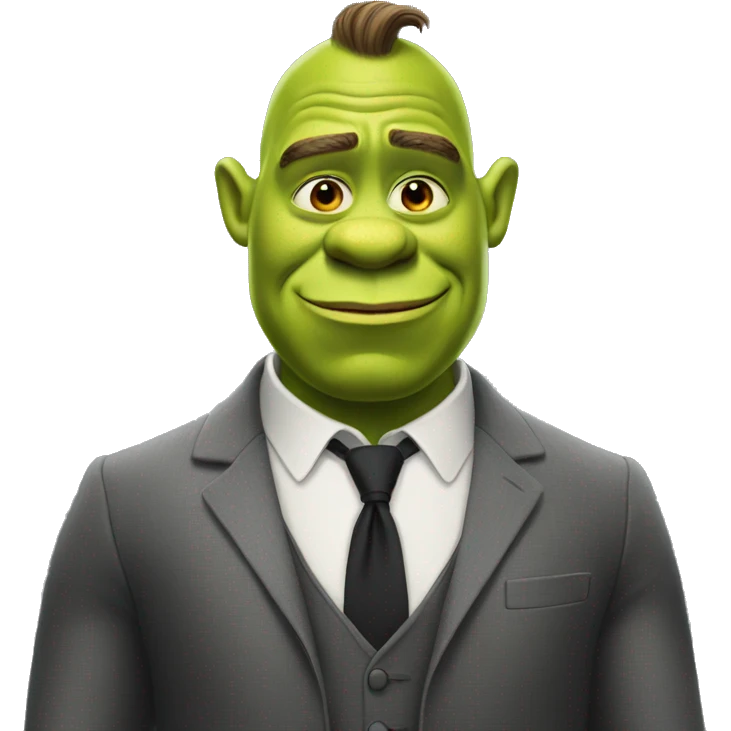 Shrek in suit emoji