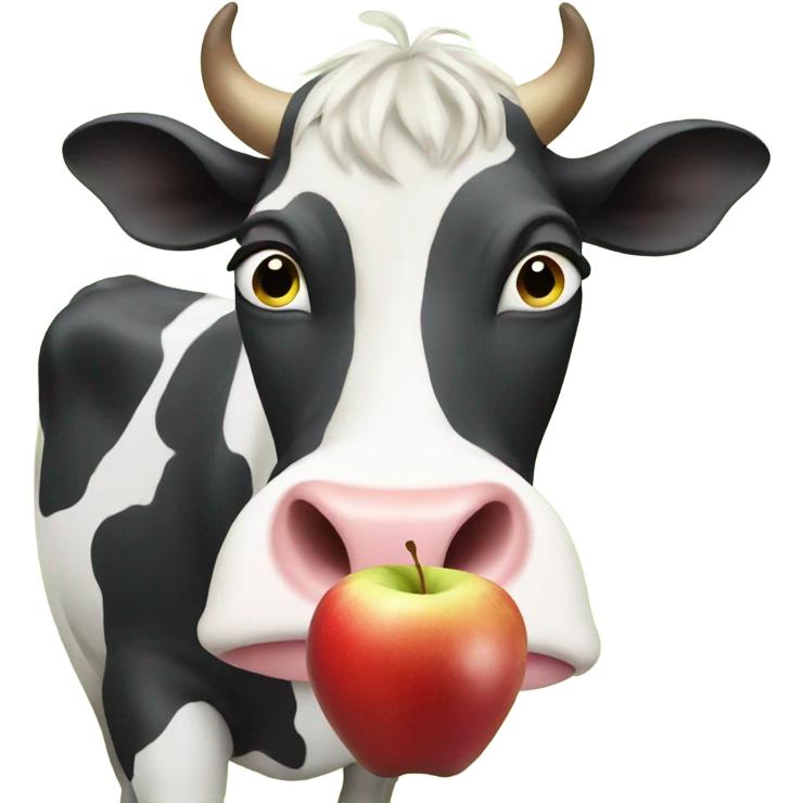 Cow eating an apple emoji