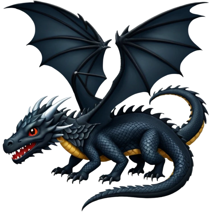 Dragón negro volando  emoji