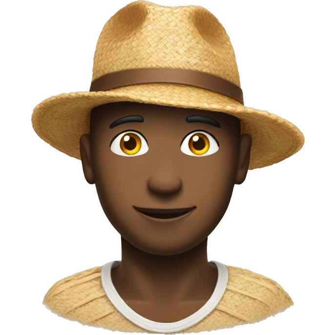A face of love and a straw hat on his head emoji