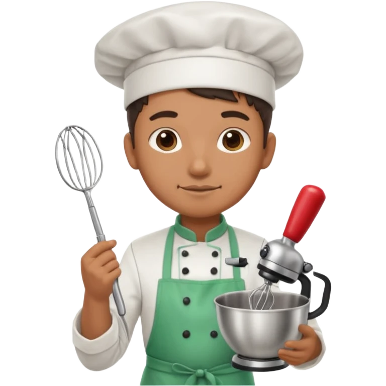 Mixer + peppermint apron,  Chef. emoji
