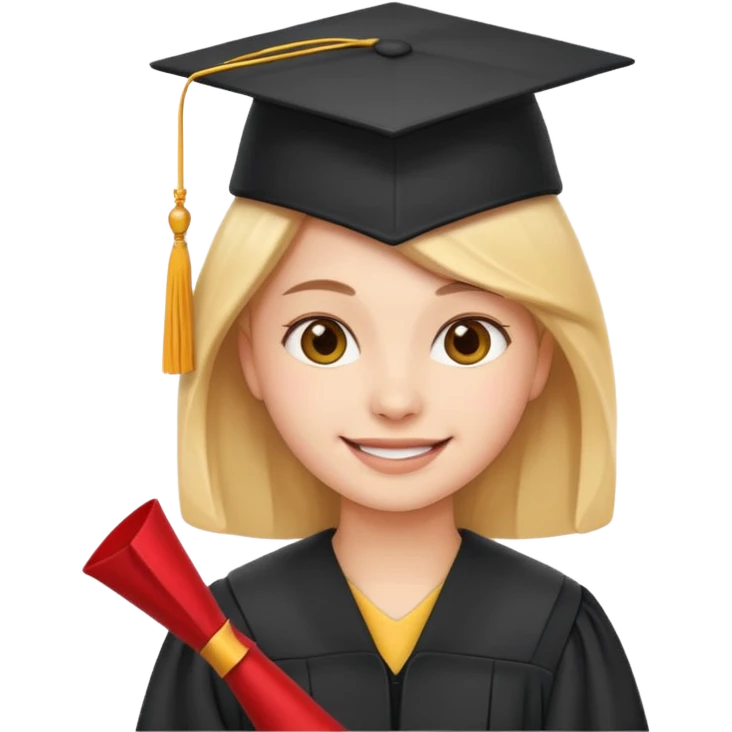 emoji student at university with graduation cap and airplane, happy, white background, emoji