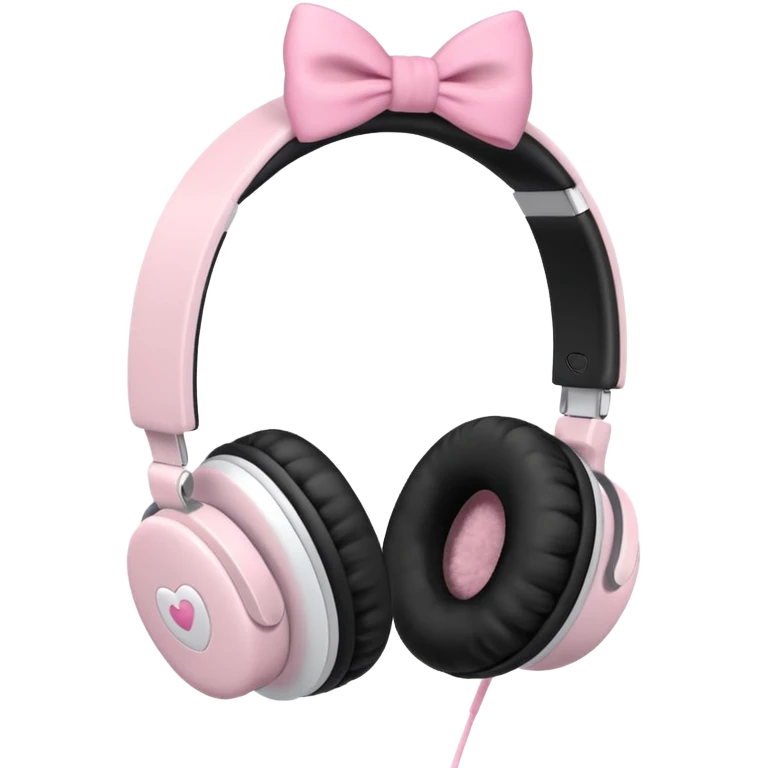 white headphones with pink bows emoji