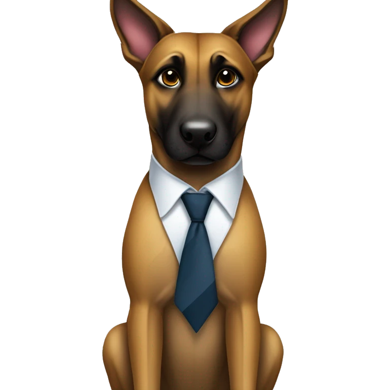 malinois avec une cravate  emoji