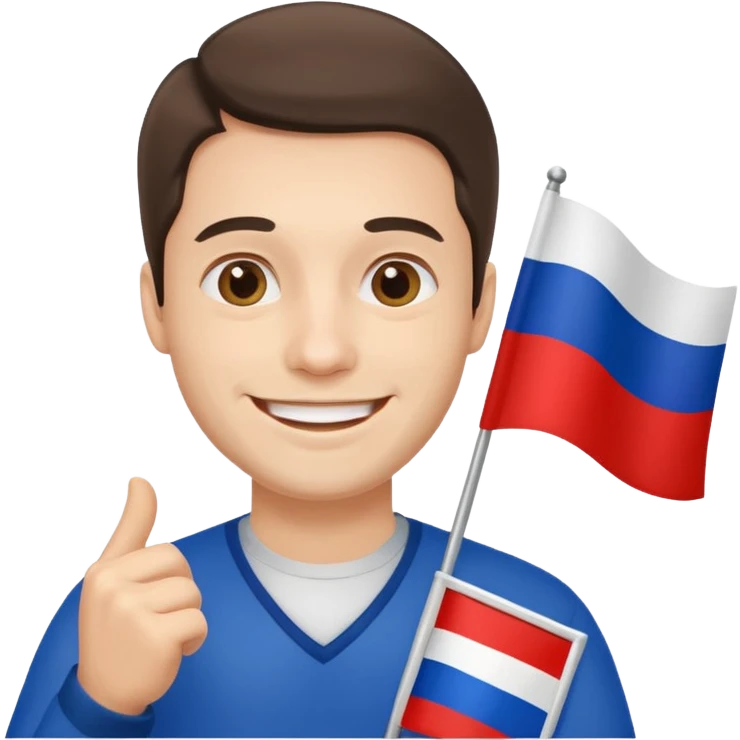 man with russian flag in hand emoji