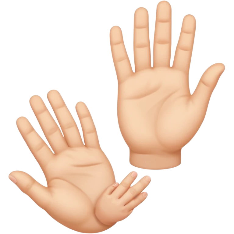 Baby with one small and one large hand emoji
