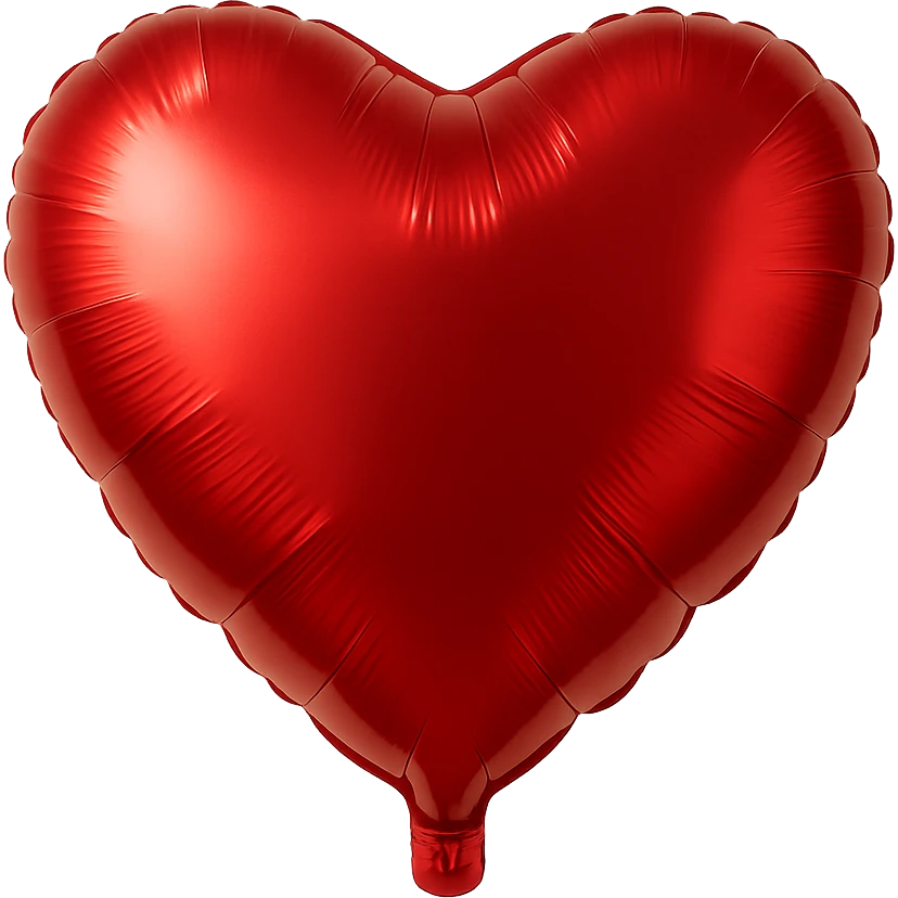 Foil balloon heart, remove background emoji