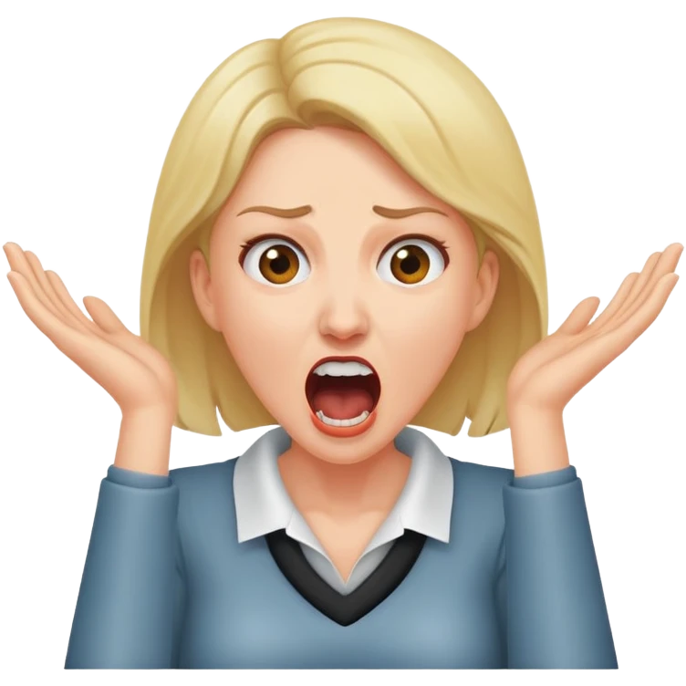 lady with hands around her neck screaming emoji
