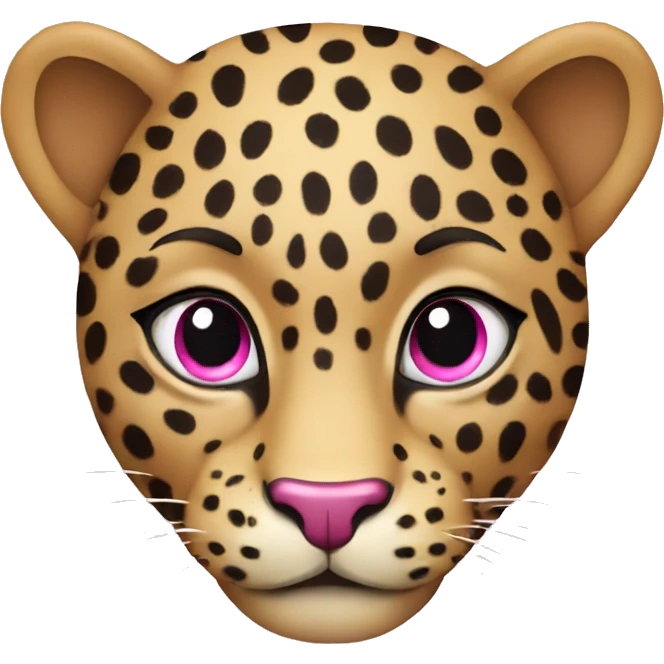 leopard with pink  emoji