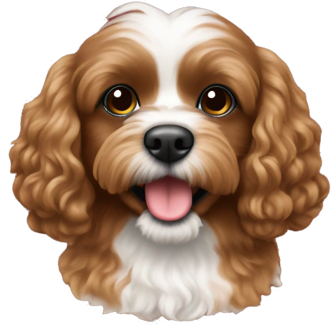 Christmas brown cavapoo  emoji