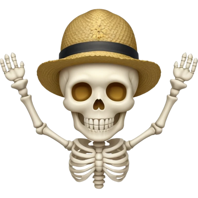 A skeleton with a propeller hat emoji