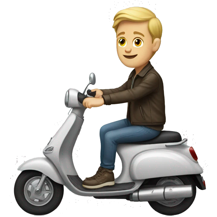 White Boy on a scooter emoji