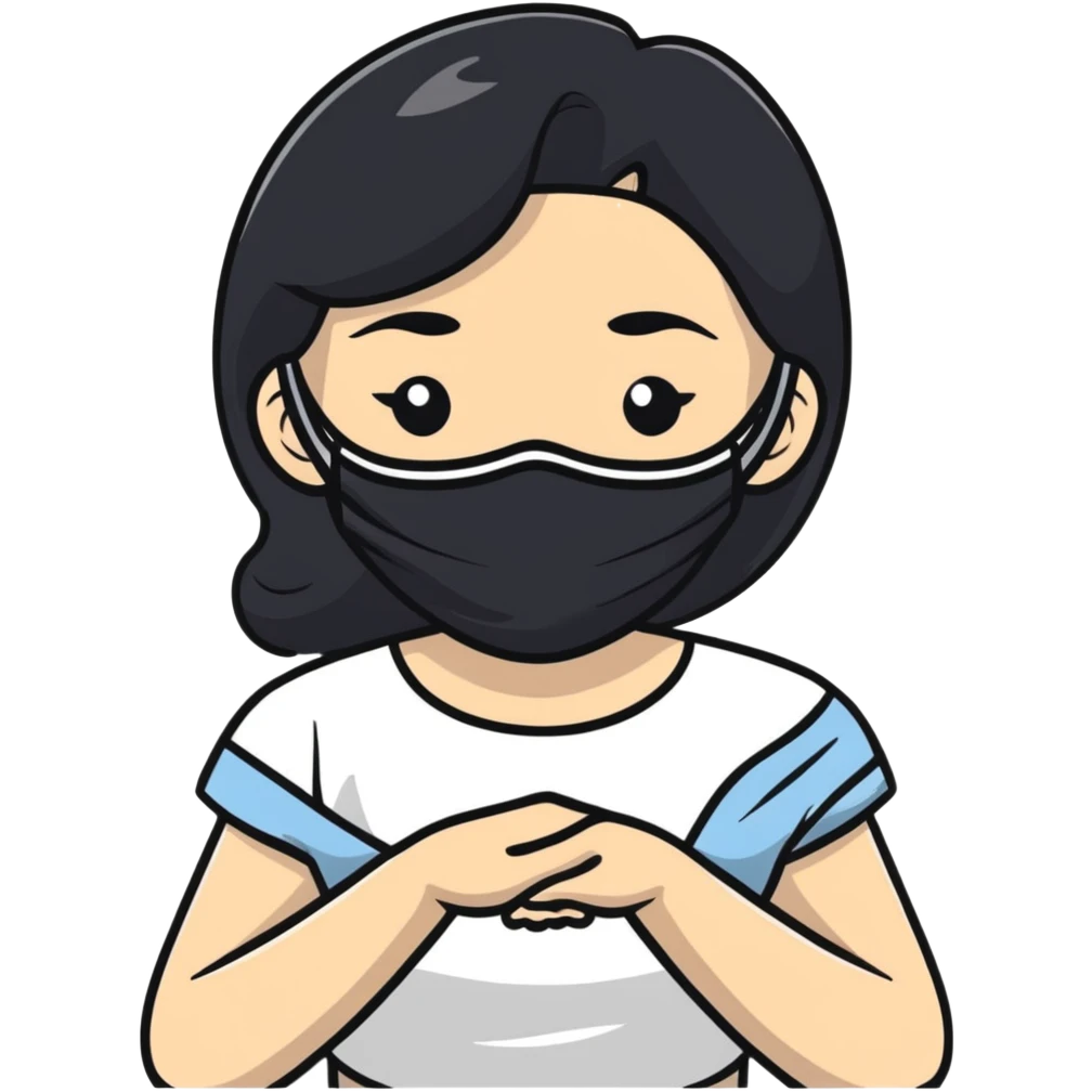 white girl with black hair doing self care, spa day, relaxing with face mask emoji