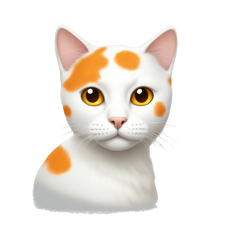 A white cat with some orange spots emoji