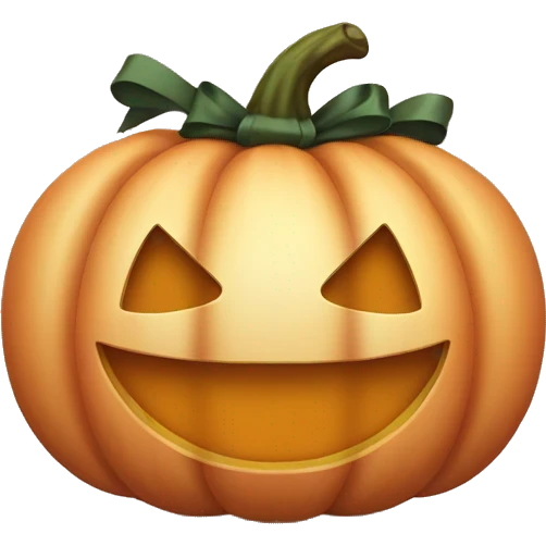 Withe pumpkin with bow   emoji