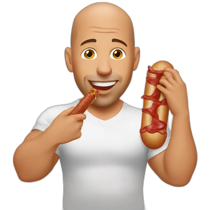 vin diesel eating sausage emoji
